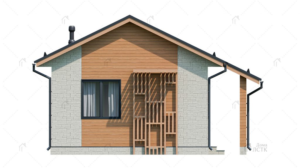 Каркасный дом из ЛСТК Ж54-007 фасад