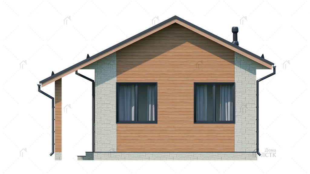 Каркасный дом из ЛСТК Ж54-007 фасад
