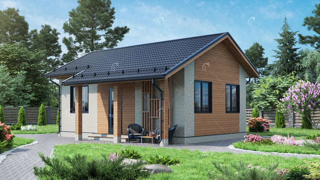 Каркасный дом из ЛСТК Ж54-007