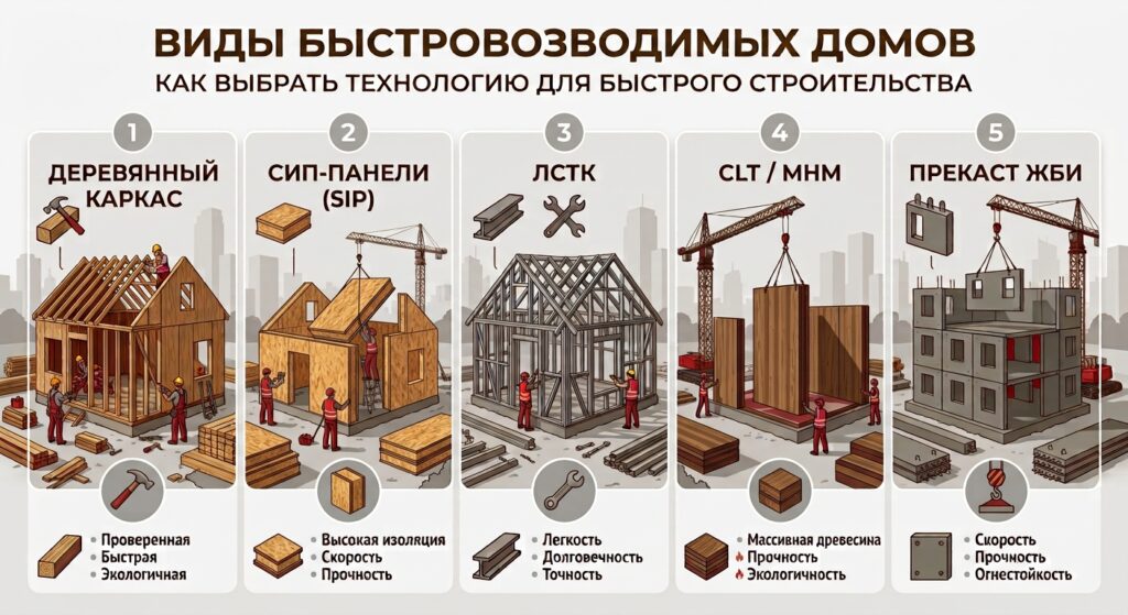 Виды быстровозводимых домов, технологии строительства быстровозводимых домов